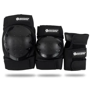 Bont Skates Kids Protective Pad Set with Knee, Elbow and Wrist Guards for Inline, Roller Skate (Black, S)