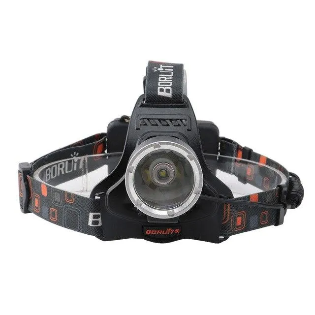 BORUiT A2 XML T6 LED Headlamp 3-Mode IPX4 Waterproof Headlamp DC Charger Head Torch Camping Fishing Flashlight by 18650 Battery