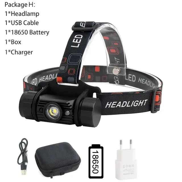 BORUiT RJ-020 LED Induction Headlamp 1000LM Motion Sensor Headlight 18650 Rechargeable Head Torch Camping Hunting Flashlight