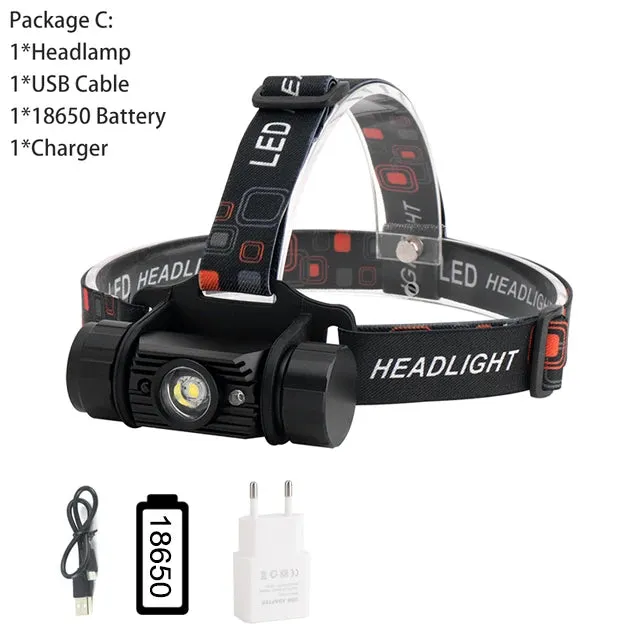 BORUiT RJ-020 LED Induction Headlamp 1000LM Motion Sensor Headlight 18650 Rechargeable Head Torch Camping Hunting Flashlight