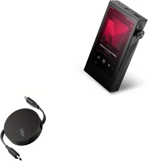 BoxWave Cable Compatible with Astell & Kern A&Ultima SP3000M - PD miniSync (240W), Retractable PD 240W Portable USB Type-C Cable - Jet Black