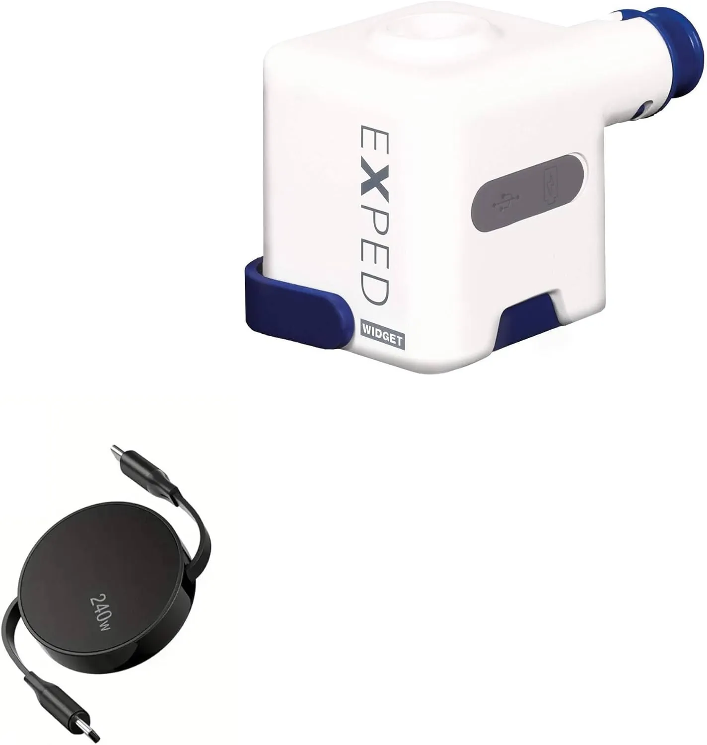 BoxWave Cable Compatible with Exped Widget Pump - PD miniSync (240W), Retractable PD 240W Portable USB Type-C Cable - Jet Black