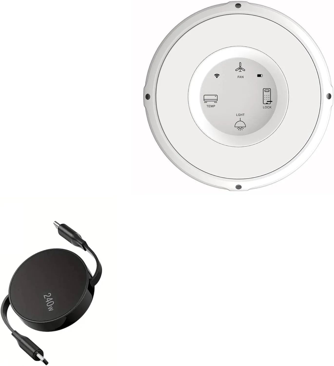 BoxWave Cable Compatible with Linxura SmartHome Controller - PD miniSync (240W), Retractable PD 240W Portable USB Type-C Cable - Jet Black