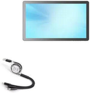BoxWave Cable Compatible with Microtouch M1-215IC-W3-A2 (21.5 in) - AllCharge miniSync, Retractable, Portable USB Cable - Jet Black