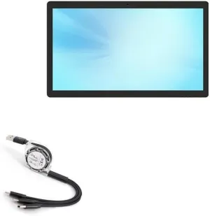 BoxWave Cable Compatible with Microtouch M1-215IC-W5-A2 (21.5 in) - AllCharge miniSync, Retractable, Portable USB Cable - Jet Black