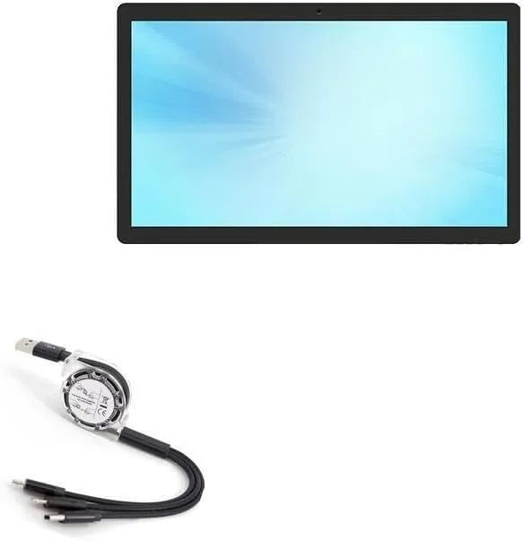 BoxWave Cable Compatible with Microtouch M1-215IC-W5-A2 (21.5 in) - AllCharge miniSync, Retractable, Portable USB Cable - Jet Black