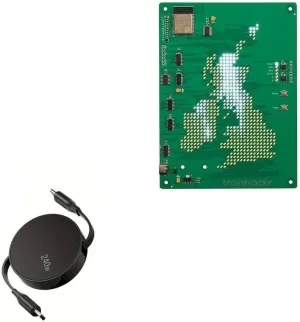 BoxWave Cable Compatible with Traintrackr UK and Ireland Map Trackr - PD miniSync (240W), Retractable PD 240W Portable USB Type-C Cable - Jet Black