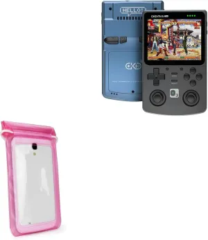BoxWave Case Compatible with Game Kiddy GKD Plus - AquaProof Pouch, Triple Sealed Waterproof Carrying Pouch Lanyard - Pink