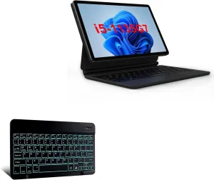 BoxWave Keyboard Compatible with Alldocube iWork GT 2 in 1 - SlimKeys Bluetooth Keyboard - with Backlight, Portable Slim LED 7 Colors - Jet Black