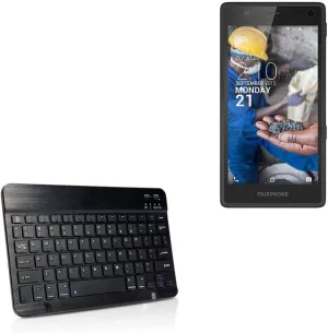 BoxWave Keyboard Compatible with Fairphone 2 - SlimKeys Bluetooth Keyboard, Portable Thin with Chiclet-Style Keys - Jet Black