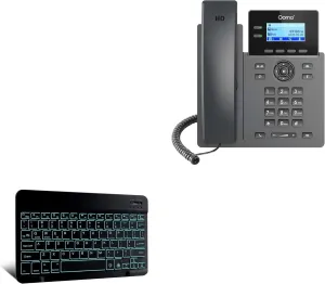 BoxWave Keyboard Compatible with Ooma 2602 IP Phone - SlimKeys Bluetooth Keyboard - with Backlight, Portable Slim LED 7 Colors - Jet Black