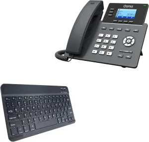 BoxWave Keyboard Compatible with Ooma 2603 IP Phone - SlimKeys Bluetooth Keyboard, Portable Thin with Chiclet-Style Keys - Jet Black