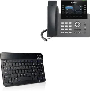 BoxWave Keyboard Compatible with Ooma 2615W IP Phone - SlimKeys Bluetooth Keyboard, Portable Thin with Chiclet-Style Keys - Jet Black