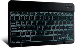 BoxWave Keyboard Compatible with Ooma 2670W IP Phone - SlimKeys Bluetooth Keyboard - with Backlight, Portable Slim LED 7 Colors - Jet Black