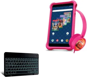 BoxWave Keyboard Compatible with Packard Bell airBook Tablet Disney Edition (10 in) - SlimKeys Bluetooth Keyboard - with Backlight, Portable Slim LED 7 Colors - Jet Black