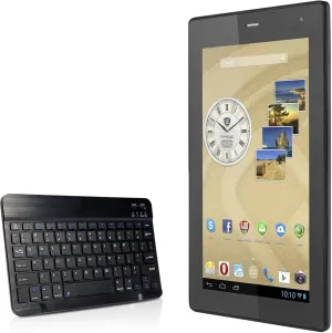 BoxWave Keyboard Compatible with Prestigio MultiPad Ranger 7.0 3G - SlimKeys Bluetooth Keyboard, Portable Thin with Chiclet-Style Keys - Jet Black