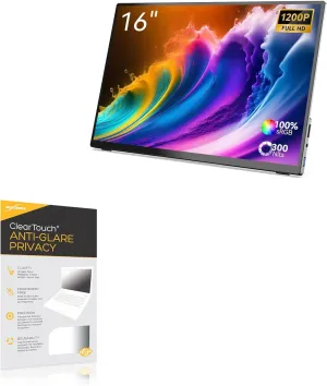 BoxWave Screen Protector Compatible with Minix SF16 Portable Monitor (16 in) - ClearTouch Anti-Glare Privacy (2-Pack), Privacy Screen Protector Flexible Film Anti-Glare