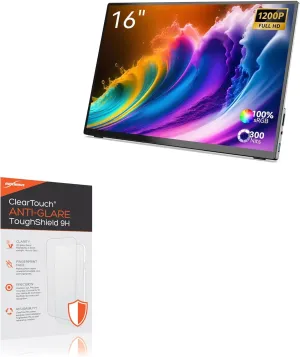 BoxWave Screen Protector Compatible with Minix SF16 Portable Monitor (16 in) - ClearTouch Anti-Glare ToughShield 9H (2-Pack), Anti-Glare 9H Tough Flexible Film Screen Protector