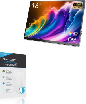 BoxWave Screen Protector Compatible with Minix SF16 Portable Monitor (16 in) - ClearTouch Crystal ToughShield 9H (2-Pack), Clear 9H Tough Flexible Film Screen Protector