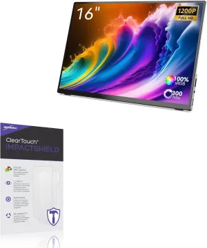 BoxWave Screen Protector Compatible with Minix SF16 Portable Monitor (16 in) - ClearTouch ImpactShield (2-Pack), Impenetrable Screen Protector Flexible Film