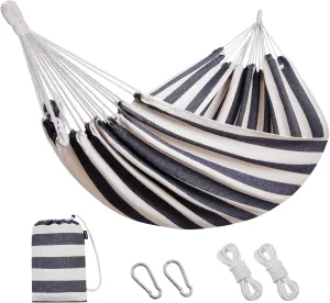 Brazilian Hammock with Tree Straps - Cotton Hammocks Portable Hammock with Carry Bag for Backyard, Porch, Outdoor and Indoor Use
