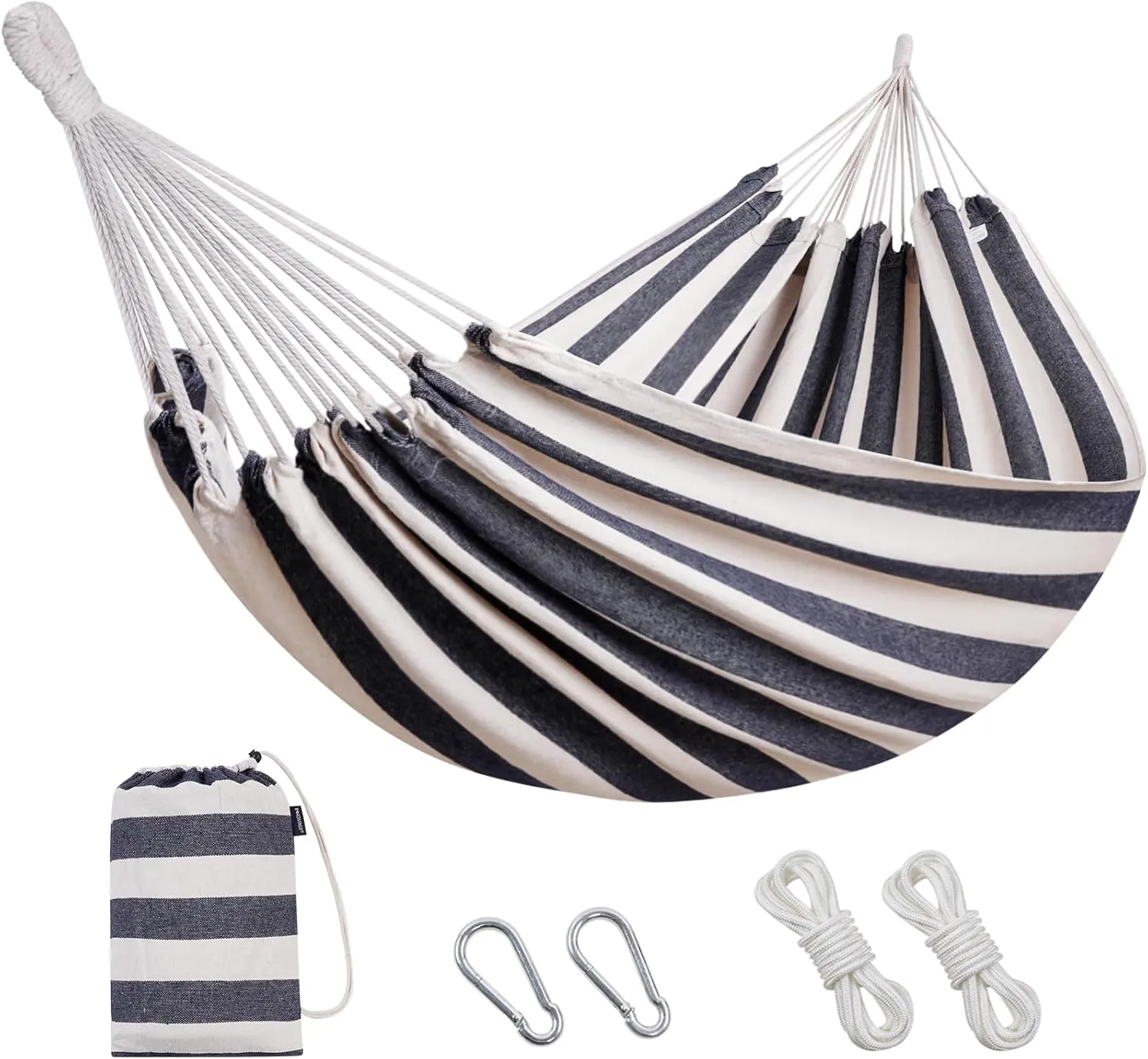 Brazilian Hammock with Tree Straps - Cotton Hammocks Portable Hammock with Carry Bag for Backyard, Porch, Outdoor and Indoor Use