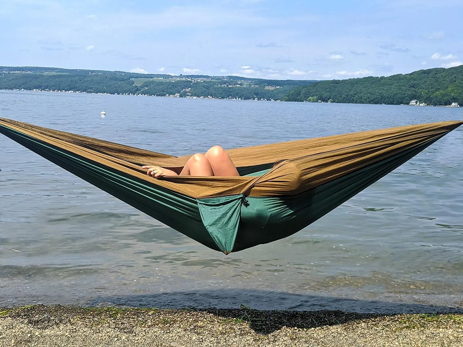 Breezy Point® Durable Double Lightweight Parachute Camping Hammock with Tree Straps – Great for Indoors/Outdoors, Camping, Backpacking, Dormitory, Pool/Beach/Lake, Travel, Portable (Forest Blend)