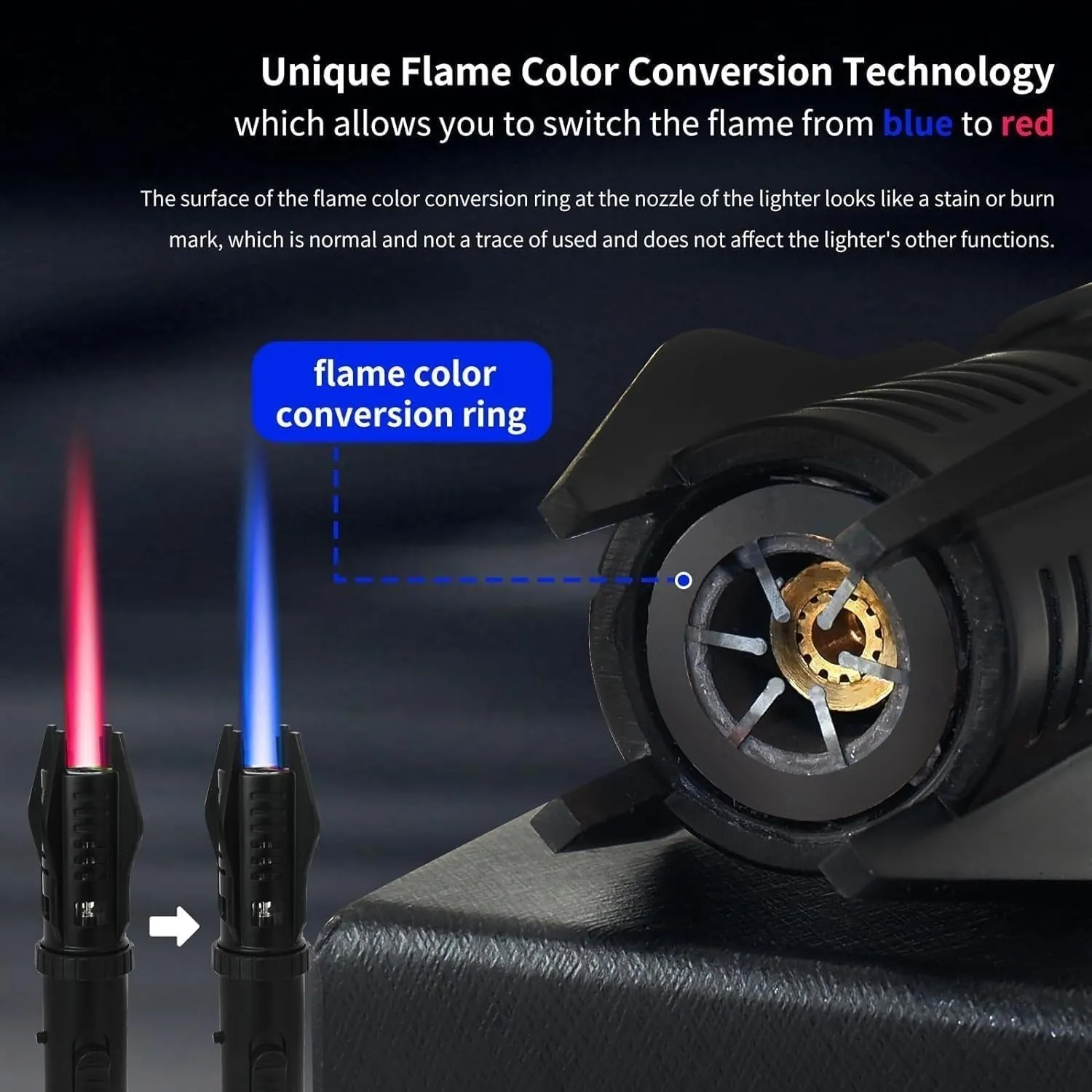 Bright Fire Lighter Rechargeable Lightsaber Lighter,Adjustable Red/Blue Flame, Refillable Butane Windproof Jet Flame Cool Lighters with Safety Lock, for Candles Campfires BBQ Baking, Camping(Silver)