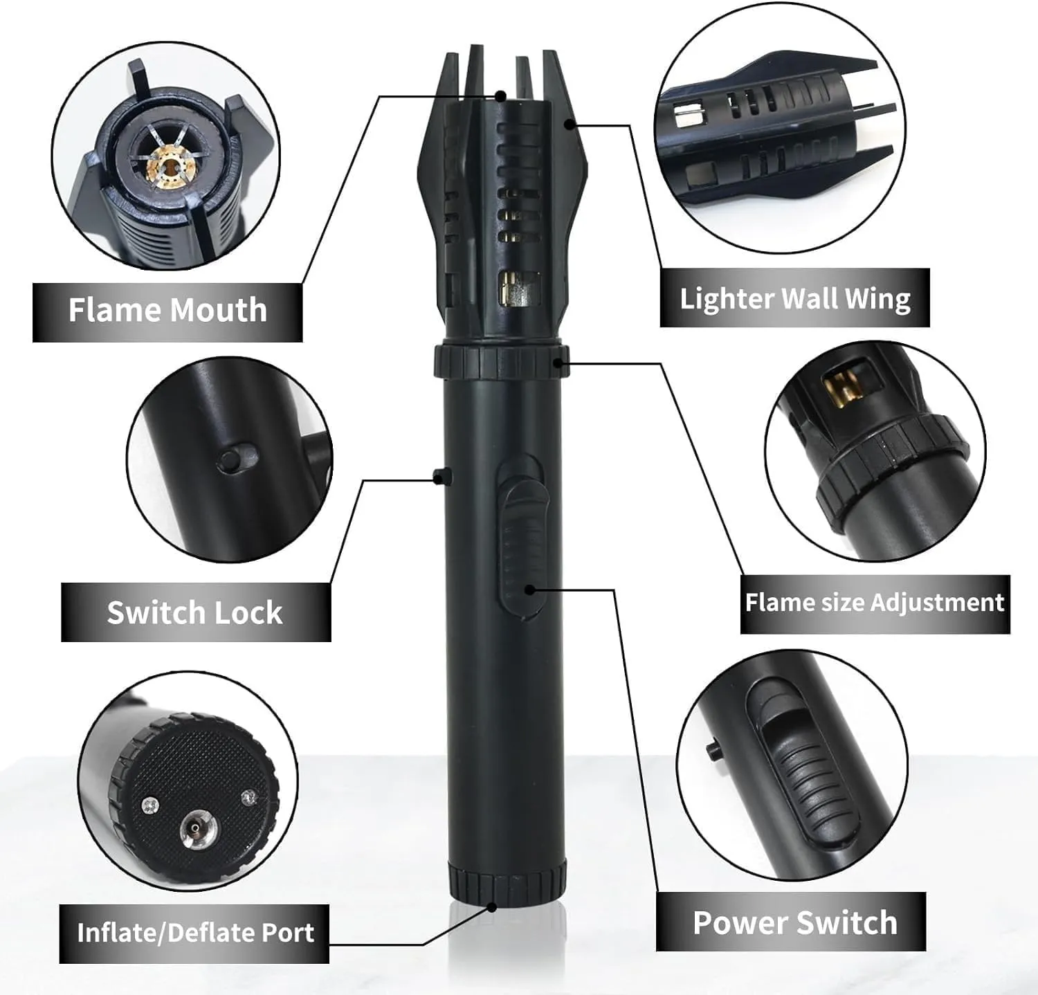 Bright Fire Lighter Rechargeable Lightsaber Lighter,Adjustable Red/Blue Flame, Refillable Butane Windproof Jet Flame Cool Lighters with Safety Lock, for Candles Campfires BBQ Baking, Camping(Silver)
