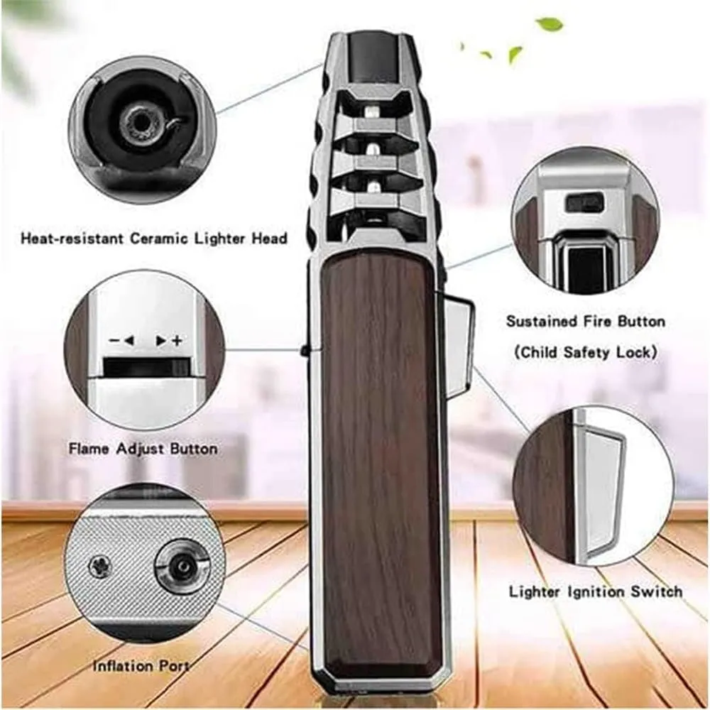 Bright Fire Lighter, Windproof Straight Torch Flame Lighter,Brite Fire Lighter,Wind Resistant Lighter Torch, Torch Lighters Butane Refillable,Torch Lighter Waterproof