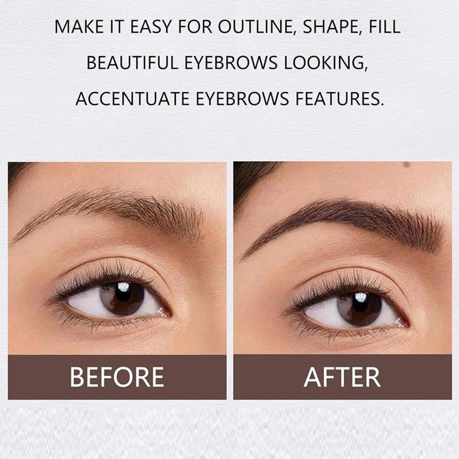 Brow Brush, 1/2PCS Eyebrow, Instant Brow Brush, Instant Brow, Liquid Eyebrow Brush, Brow-Fection Angled Brush & Dip-Chocolate Long Lasting Waterproof (#01 #04)