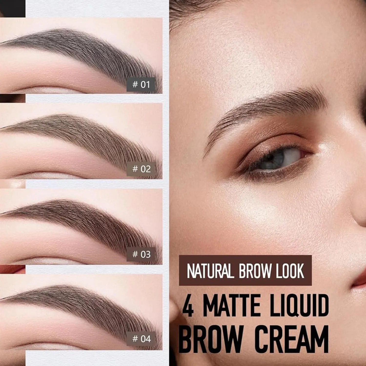 Brow Brush, 1/2PCS Eyebrow, Instant Brow Brush, Instant Brow, Liquid Eyebrow Brush, Brow-Fection Angled Brush & Dip-Chocolate Long Lasting Waterproof (#01 #04)