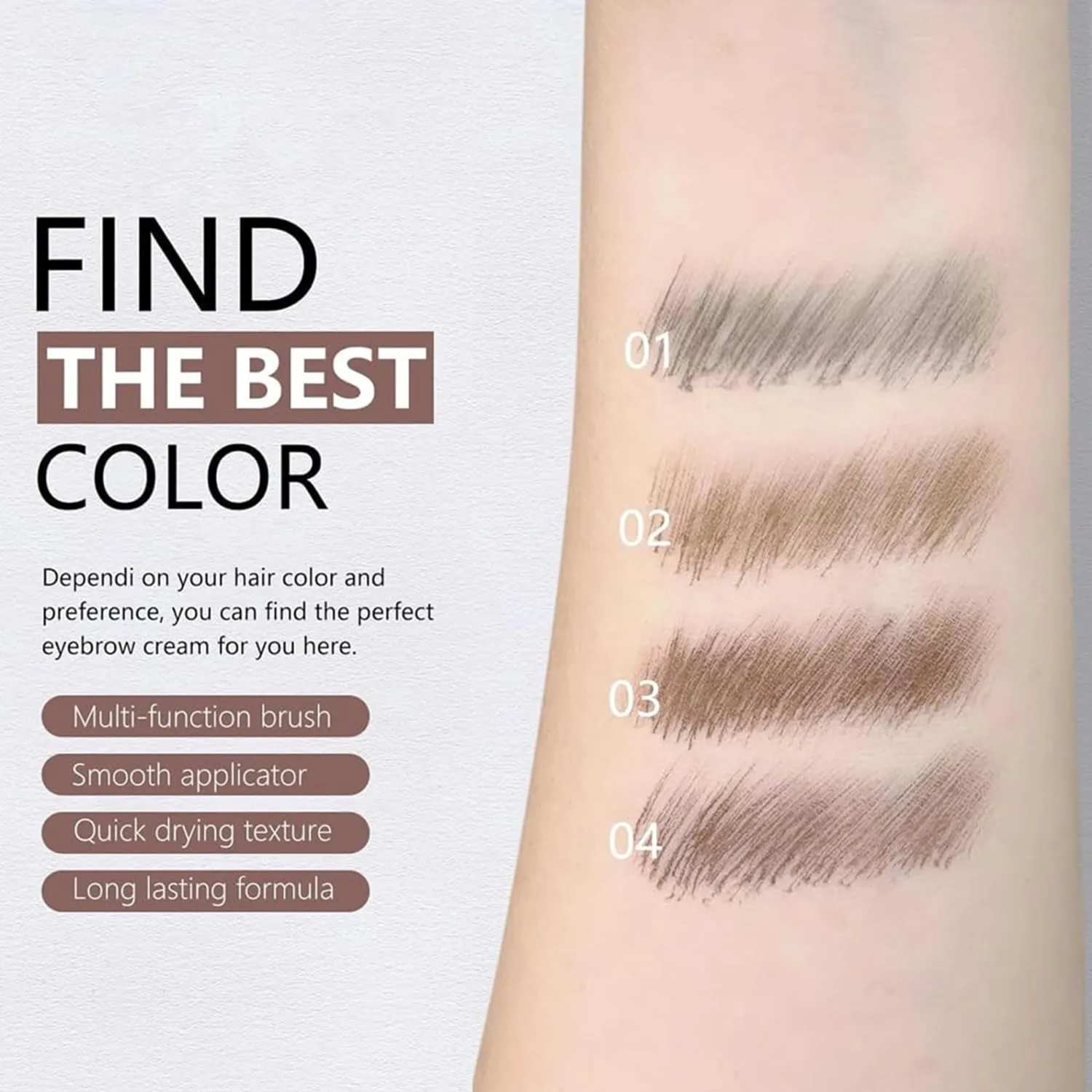 Brow Brush, 1/2PCS Eyebrow, Instant Brow Brush, Instant Brow, Liquid Eyebrow Brush, Brow-Fection Angled Brush & Dip-Chocolate Long Lasting Waterproof (#01 #04)