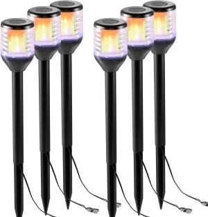 Bug Zapper Outdoor, 2-in-1 Mosquito Killer & Decorative Flame Light, IP-X4 Waterproof Plug in with RGB Light, Fly Zapper Mosquito Catcher for Patio Garden, 6Pack