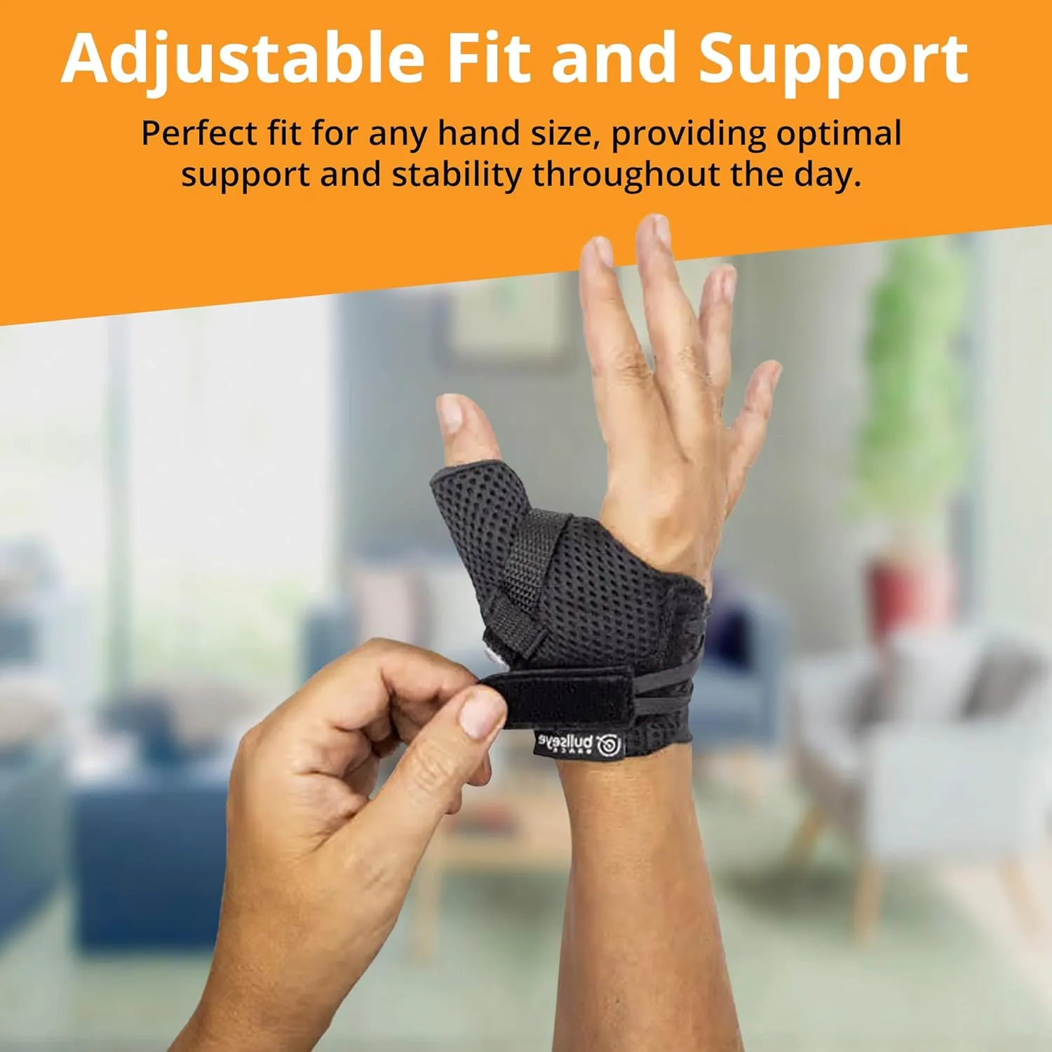 Bullseye Thumb Brace – Stabilizes CMC Joint for Arthritis & Injury Relief, Adjustable Fit, Speed Lacer for Easy On/Off, Comfortable, Hand Wash, Air Dry (L/XL - Right Hand, 23-27 cm)