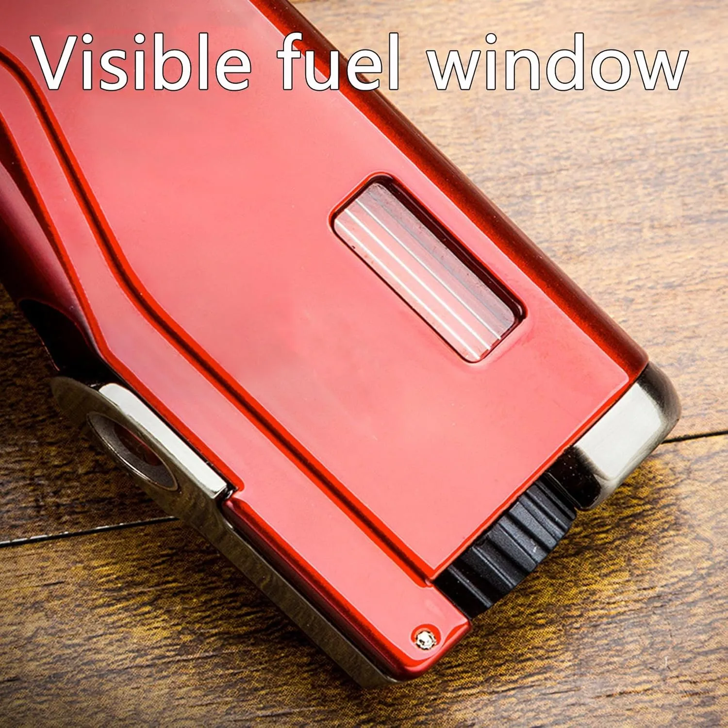 Butane Lighter Windproof Dual Flame Visible Fuel Window Flame Adjustment Compact and Portable Suitable for Outdoor Enthusiasts and Daily use(Black)