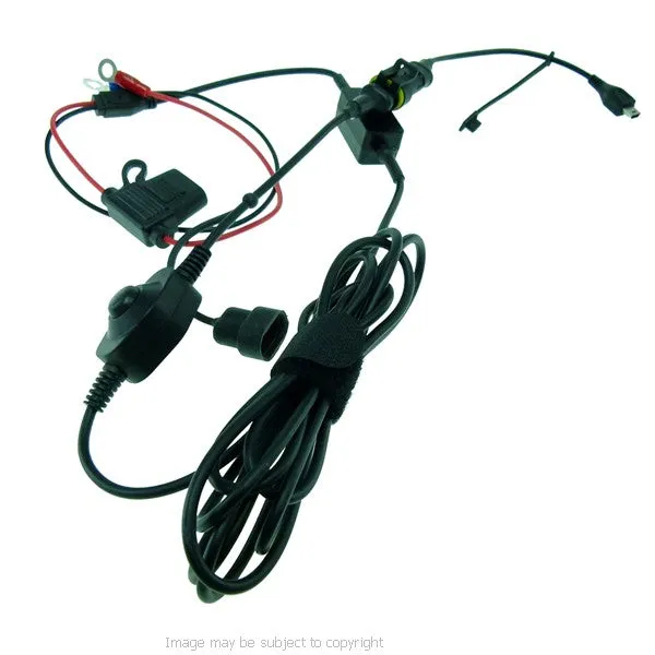 BuyBits High Power Straight Mini USB Motorcycle Hard Wire Charger for Garmin Nuvi - Streetpilot GPS Satnav (sku 21555)