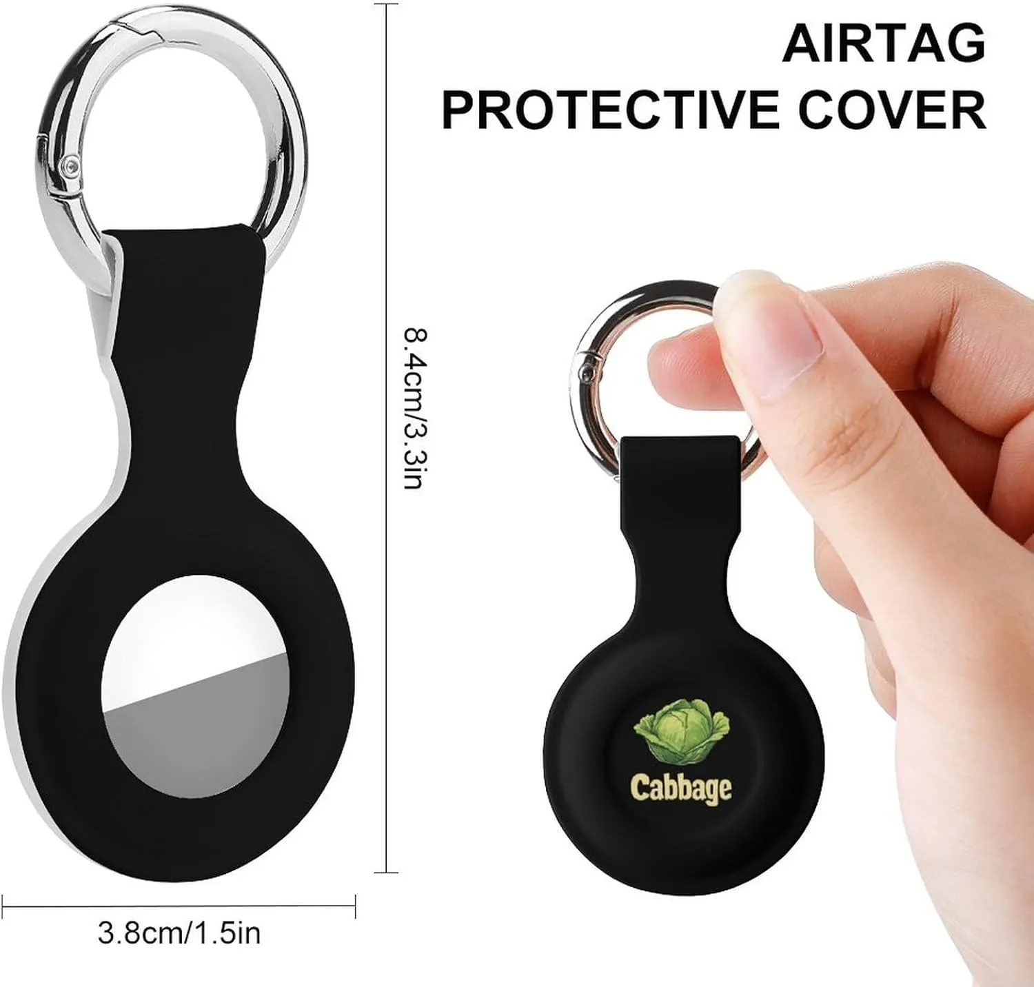 Cabbage Compatible with Airtag Holder Anti-Scratch GPS Cases Portable Accessory with Keychain 1PCS