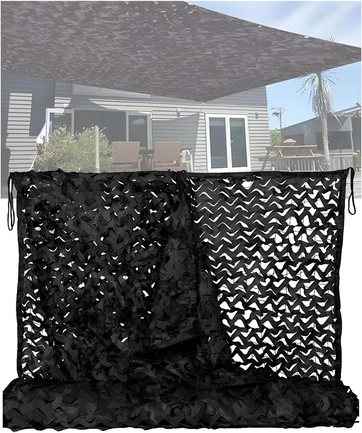 Camo Shade Cloth Black Tear-resistant Camouflage Net - Bulk Roll Camo Netting Available In A Variety Of Sizes For Duck Hunting Blind Shooting Photography Camping Decoration Car Cover(2.5*1.0m/8.2*3.3f