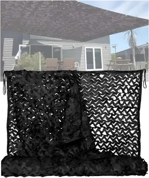 Camo Shade Cloth Black Tear-resistant Camouflage Net - Bulk Roll Camo Netting Available In A Variety Of Sizes For Duck Hunting Blind Shooting Photography Camping Decoration Car Cover(2.5*1.0m/8.2*3.3f
