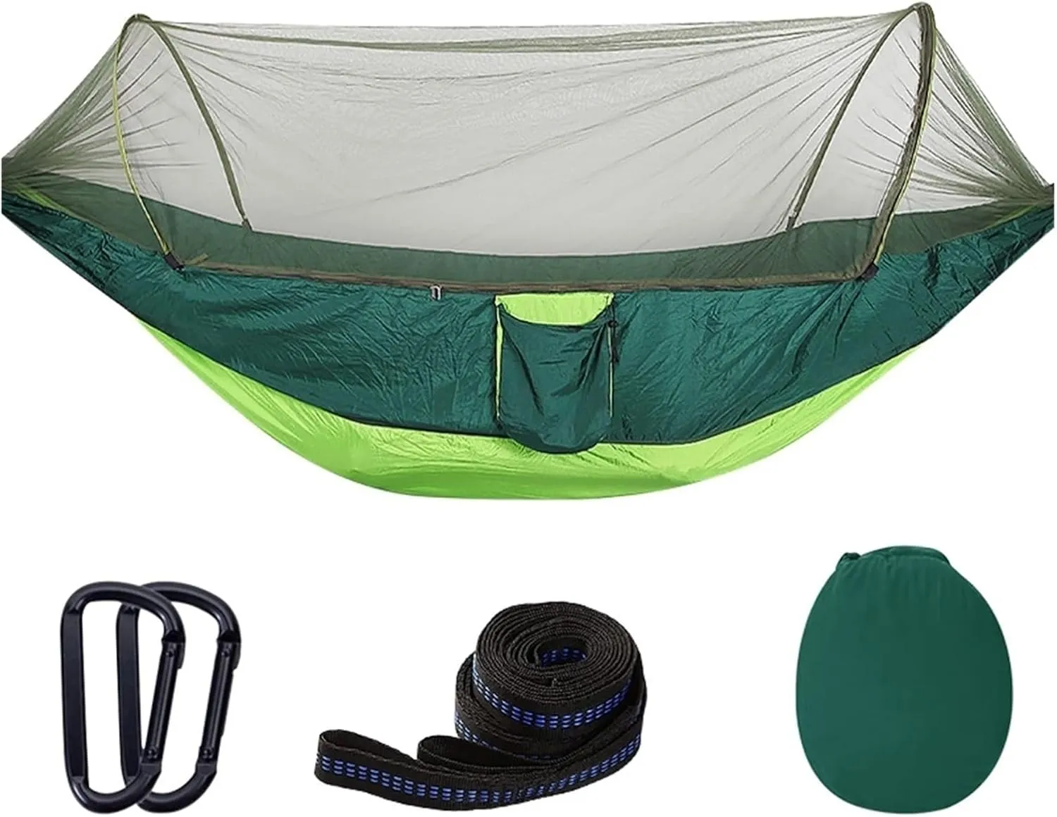 Camp Quick Open Camping Hammock with Mosquito Net Lightweight Portable Parachute Nylon Double Hammock Backpacking Survival Travel Strong, Black