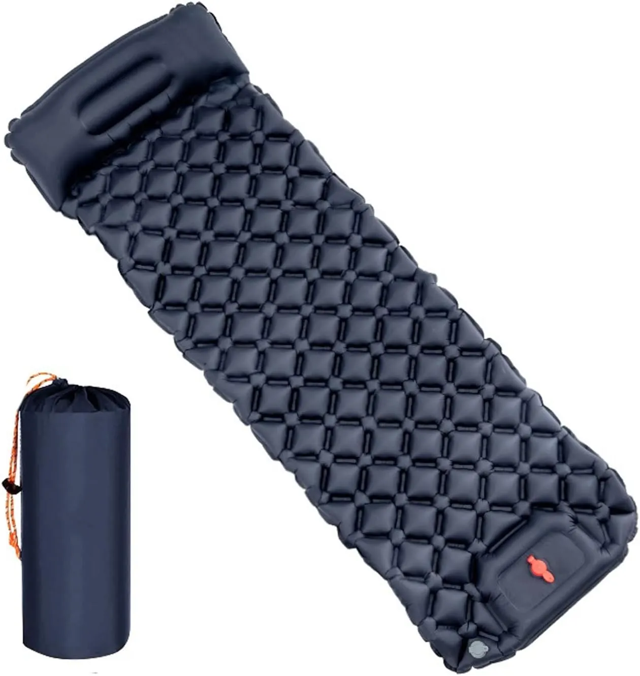Camping Blankets Outdoor Camping Sleeping Pad Inflatable Mattress with Pillows Ultralight Air Mat Built-in Inflator Pump Travel Hiking(Black)