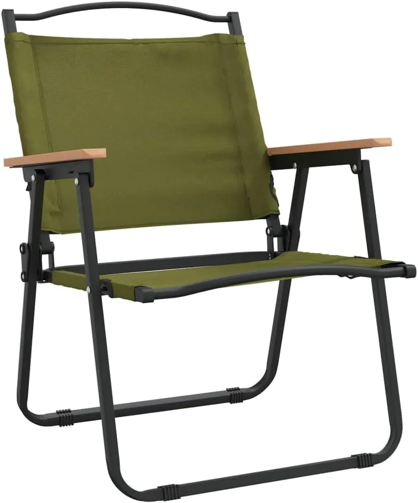 Camping Chairs 2 pcs ,Coffee Chair,Beach Chair,Corner Seat,Fishing Chairs,Garden Chairs,Outdoor Chairs,Armchair,for Outdoor,Fire Pit,Deck,Lawn,Outside,Garden,Green 21.3"x21.7"x30.7" Oxford Fabric