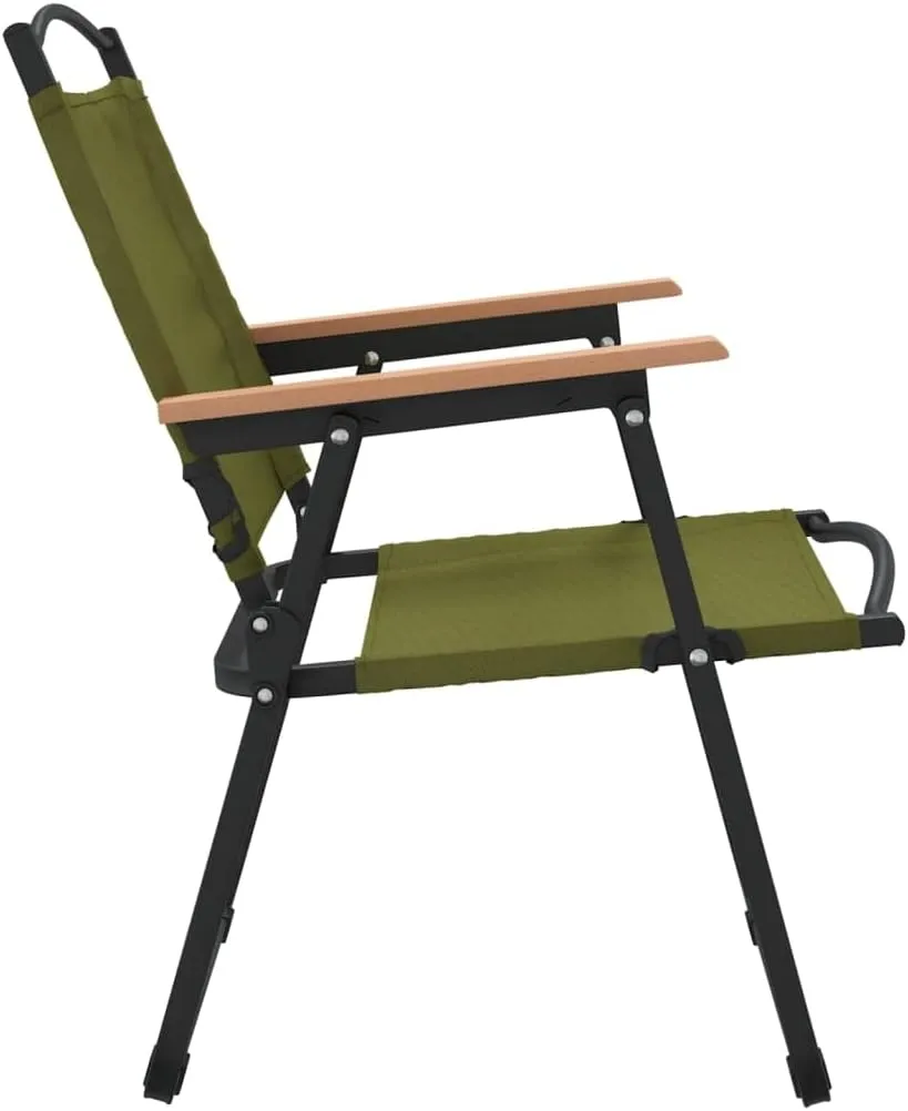 Camping Chairs 2 pcs ,Coffee Chair,Beach Chair,Corner Seat,Fishing Chairs,Garden Chairs,Outdoor Chairs,Armchair,for Outdoor,Fire Pit,Deck,Lawn,Outside,Garden,Green 21.3"x21.7"x30.7" Oxford Fabric