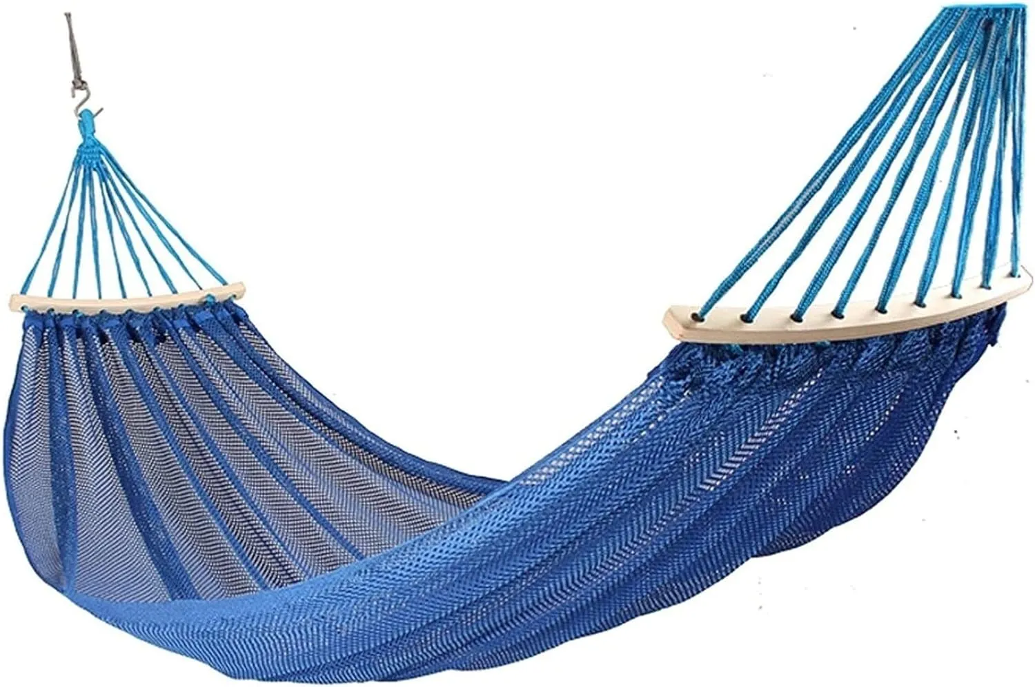 Camping Hammock Bed Hanging Camping Hammock Breathable Casual Mesh Lightweight Nylon Camping for Indoor Outdoor Travel Hiking Beach Hammock Swing (Color : Blue)