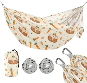 Camping Hammock Outdoor Hammocks for Outside Cake Carrot Beach Trees Portable Lightweight with Pockets Tree Straps Indoor