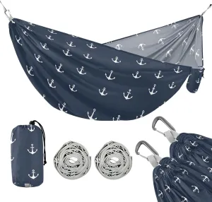 Camping Hammock Outdoor Hammocks for Outside Nautical Beach Trees Portable Lightweight with Pockets Tree Straps Indoor