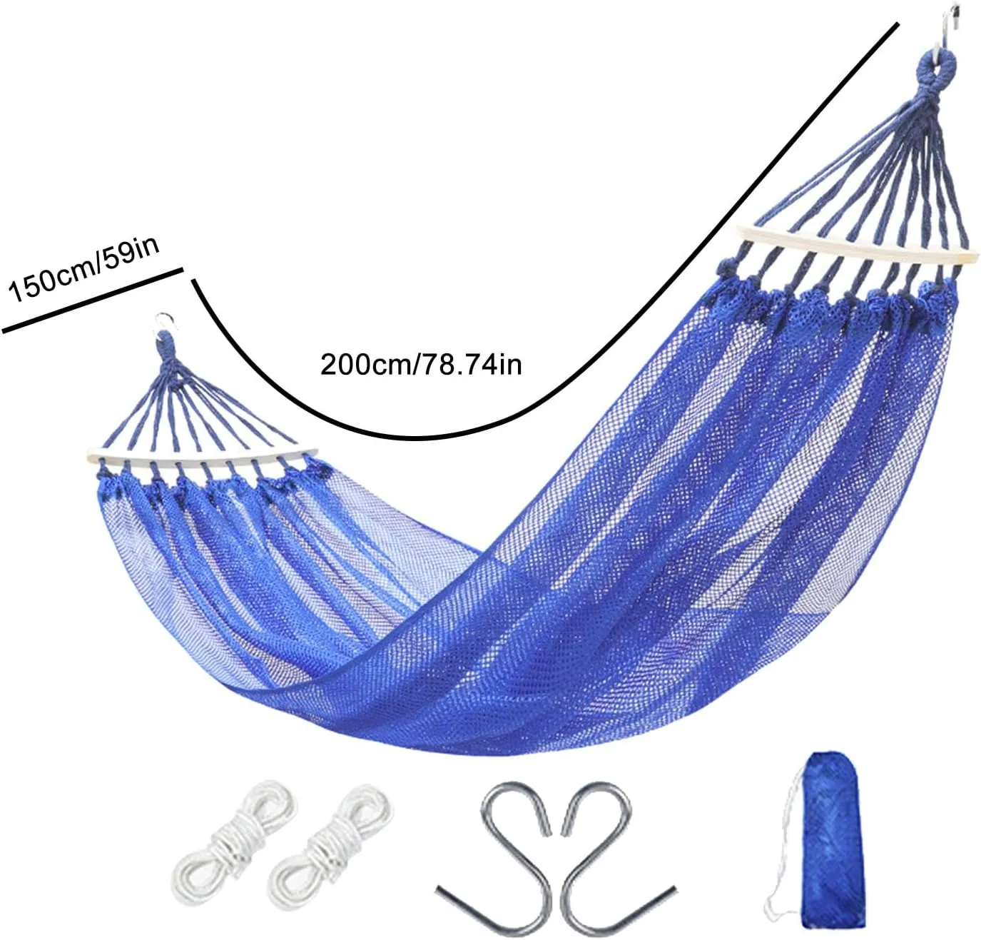 Camping Hammock, Portable Hammock, Ice Silk Hammock Swing, Ice Silk Swing Bed, Sturdy Portable Soft Cooling Hammock Bed, Breathable Mesh Hammock for Garden, Patio and Backyard