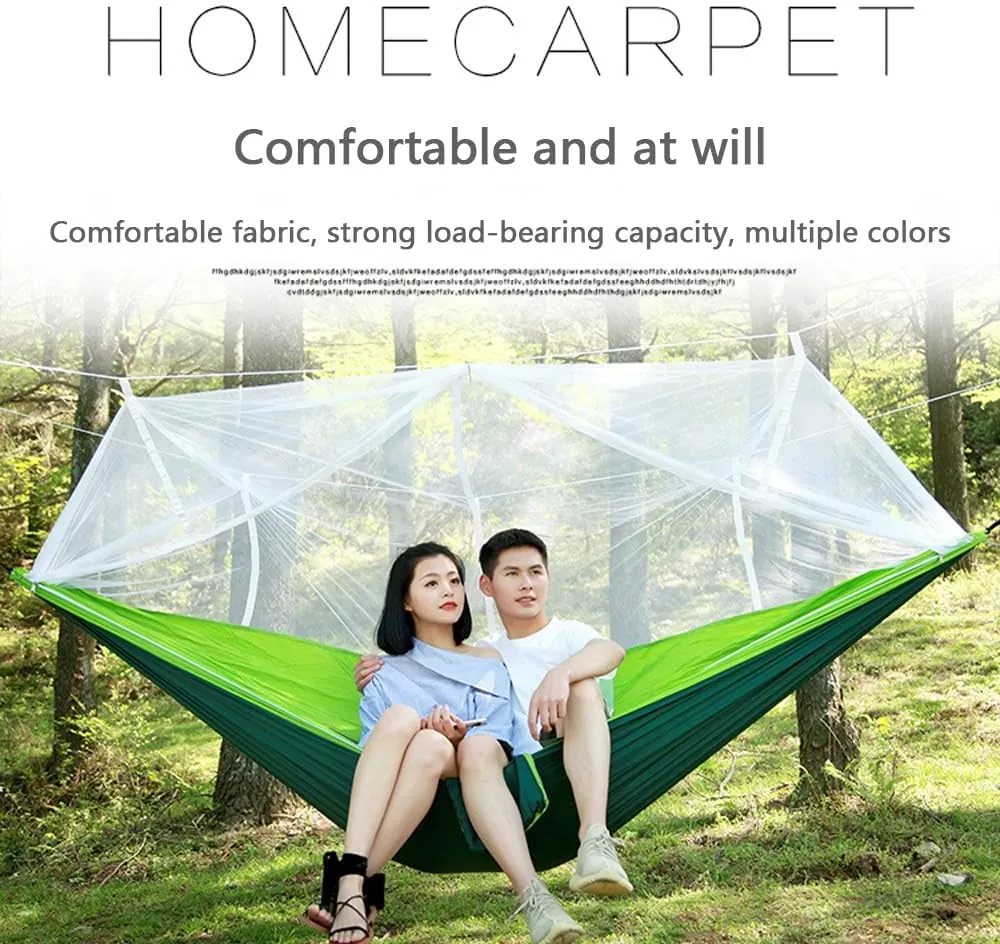 Camping Hammock -Portable Hammock，Insect and Mosquito nets, Multi-Person Load Bearing，Ultralight Nylon Camping Air Tent (Blue (White Net))