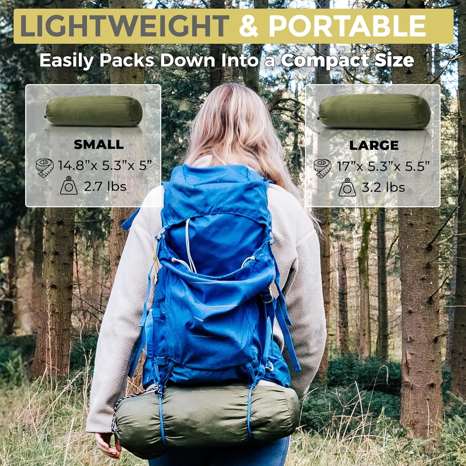 Camping Hammock with Mosquito Net – Lightweight & Portable Double/Single Hammock with House-Like Net, Easy Setup for Hiking, Backpacking, and Outdoor Sleeping